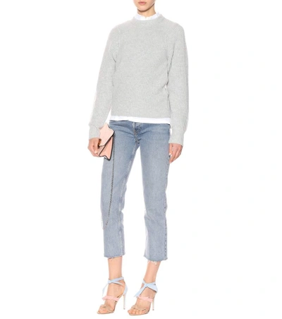Shop Joseph Wool, Silk And Cashmere Sweater In Grey