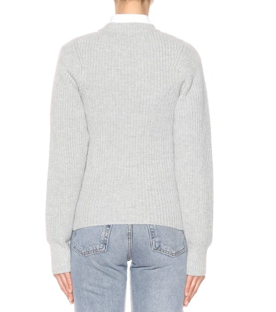 Shop Joseph Wool, Silk And Cashmere Sweater In Grey
