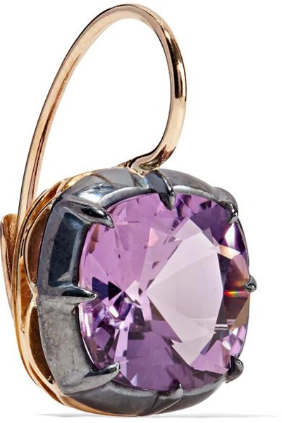 Shop Fred Leighton Collection 18-karat Gold Amethyst Earrings In Usd