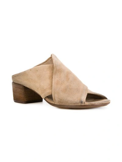 Shop Marsèll Cross Strap Mules In Neutrals