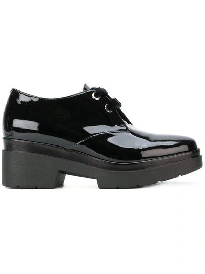 Shop Albano Lace-up Platform Shoes - Black