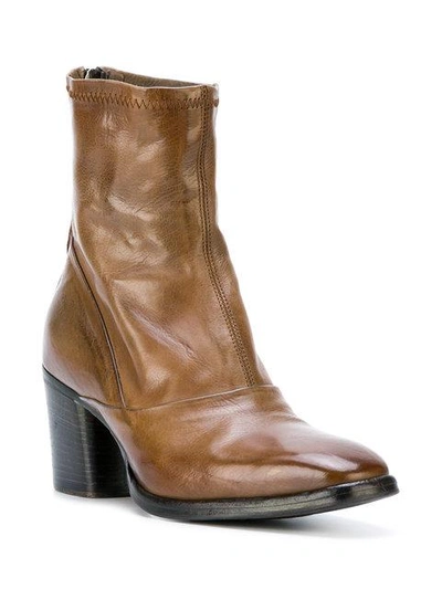 Shop Alberto Fasciani Block Heel Ankle Boots In Brown