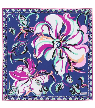 Shop Emilio Pucci Printed Silk Scarf In Multicoloured