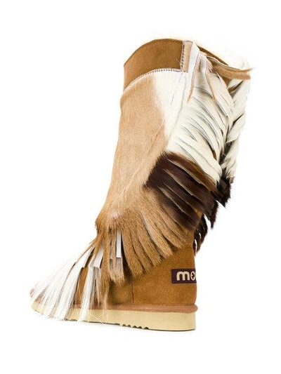 Shop Mou Fringed Boots - Brown
