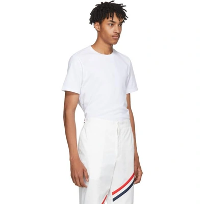 Shop Thom Browne White Relaxed Fit T-shirt In 100 White