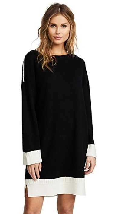 Shop Rag & Bone Aubree Cashmere Sweater Dress In Black/ivory