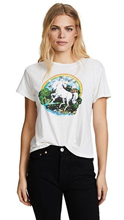 Shop Re/done The Unicorn Dream Tee In Vintage White