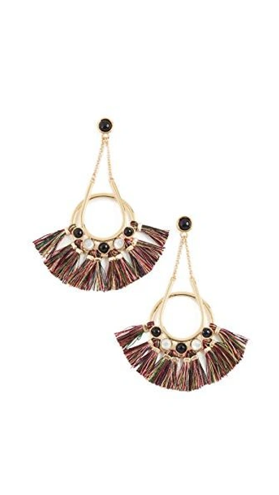 Shop Rebecca Minkoff Utopia Tassel Chandelier Earrings In Gold/multi