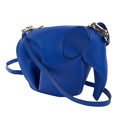 Shop Loewe Elephant Minibag Leather Shoulder Bag In Electric Blue