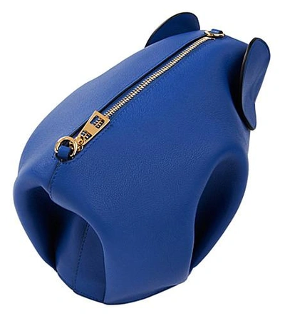 Shop Loewe Elephant Minibag Leather Shoulder Bag In Electric Blue