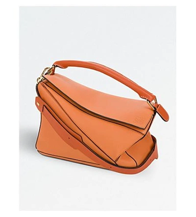 Shop Loewe Puzzle Medium Multi-function Leather Bag In Sand/mink+colour