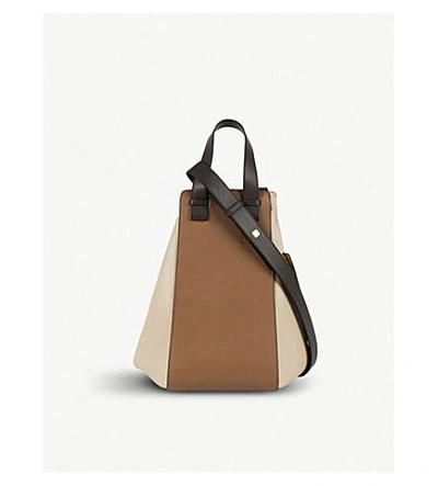 Shop Loewe Hammock Leather Bag In Dark Taupe Multitone