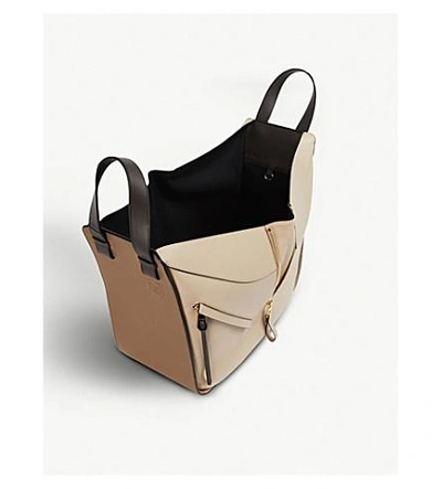 Shop Loewe Hammock Leather Bag In Dark Taupe Multitone