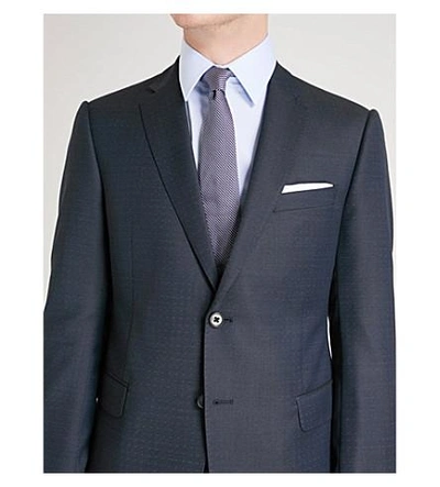 Shop Armani Collezioni M-line Fit Wool Suit In Navy