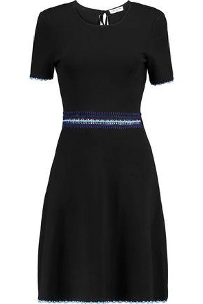 Shop Opening Ceremony Woman Crochet-trimmed Cutout Stretch-knit Dress Black