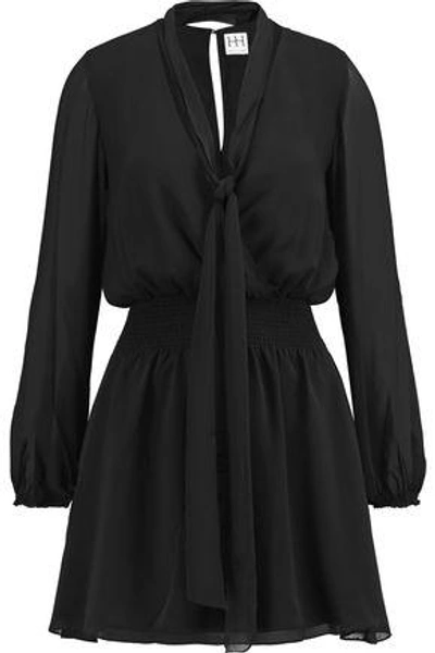Shop Haute Hippie Chiffon Mini Dress In Black