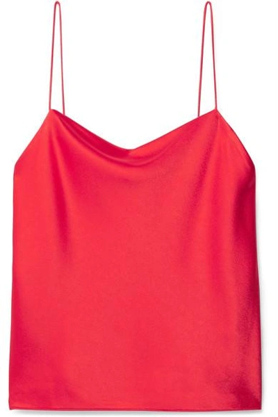 Shop Alice And Olivia Harmon Satin-crepe Camisole In Red