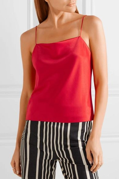 Shop Alice And Olivia Harmon Satin-crepe Camisole In Red