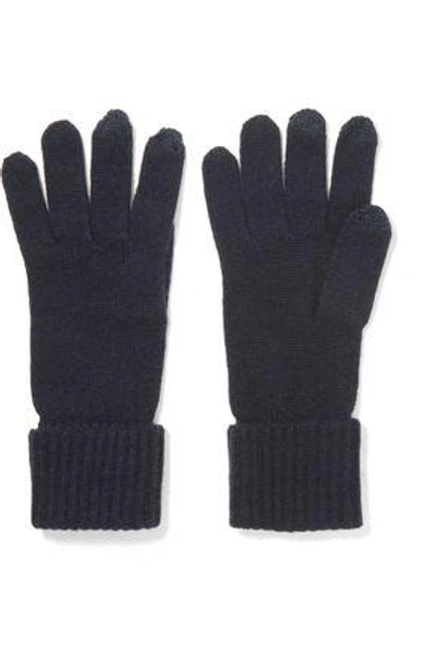 Shop N•peal Woman Cashmere Gloves Navy