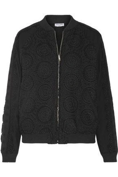 Shop Opening Ceremony Woman Broderie Anglaise Cotton Bomber Jacket Black