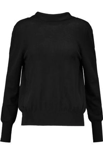 Shop Marni Woman Draped Cashmere Sweater Black