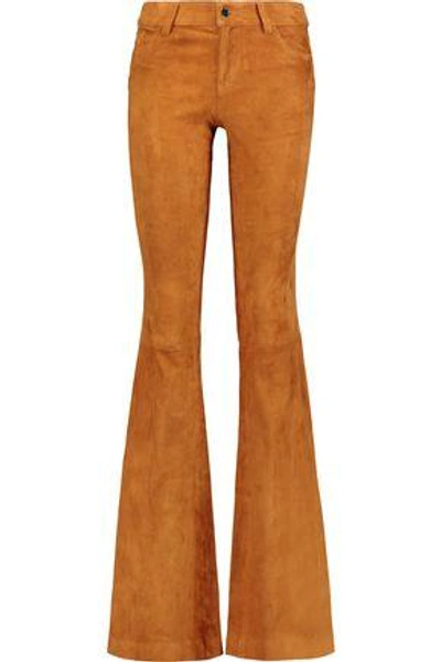Shop Alice And Olivia Woman Suede Bootcut Pants Camel