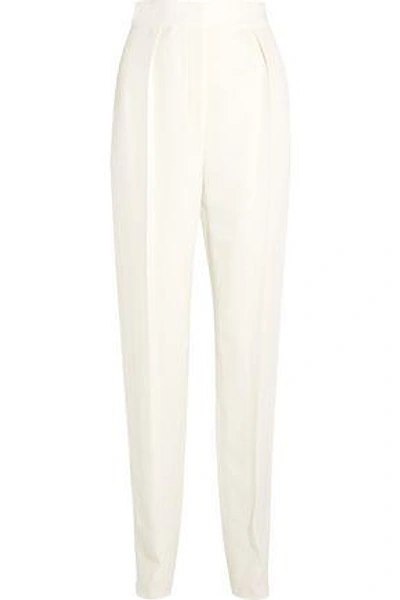 Shop Lanvin Woman Crepe Tapered Pants Ivory