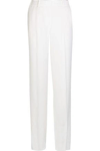 Shop Givenchy Woman Wide-leg Tuxedo Pants In White Satin-crepe White