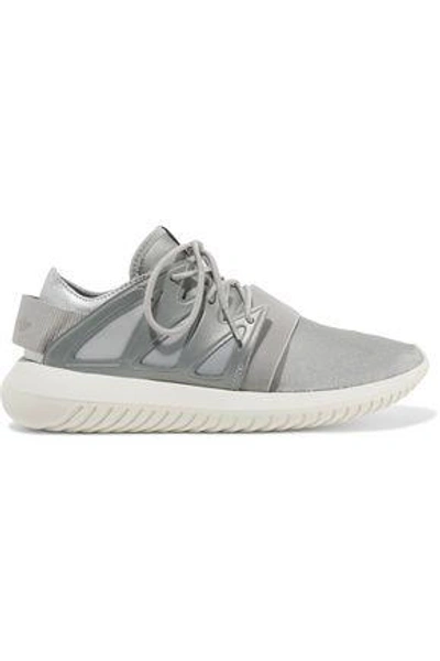 Shop Adidas Originals Woman Tubular Viral Neoprene And Leather Sneakers Silver
