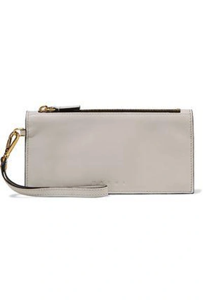 Shop Marni Woman Leather Wallet Off-white In Stone