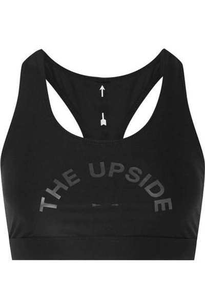 Shop The Upside Sandia Printed Stretch Sports Bra In Black