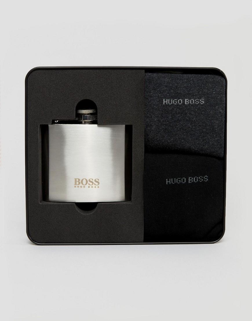 Hugo Boss Socks & Hip Flask Gift Set - Black | ModeSens