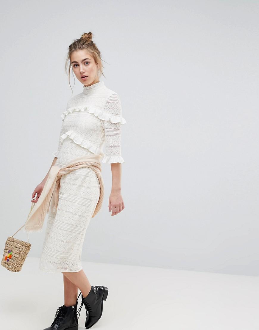 moon river lace midi dress