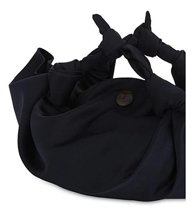 Shop The Row Small Ascot Satin Bag In Navy