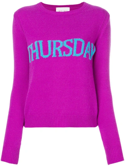 Shop Alberta Ferretti Tuesday Sweater In Pink & Purple
