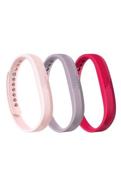 Shop Fitbit Flex 2 3-pack Accessory Bands In Pink
