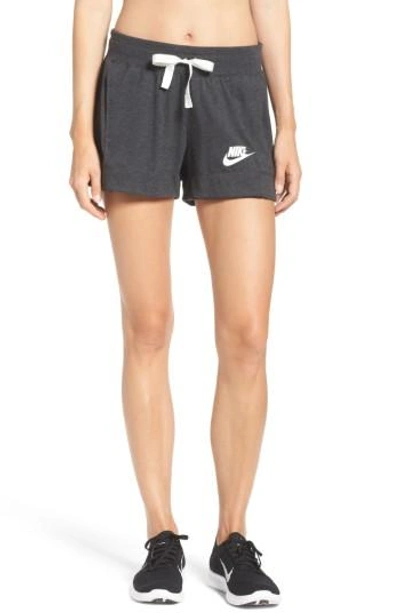 Shop Nike Sportswear Gym Classic Shorts In Black Heather/ Sail