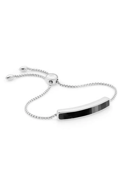 Shop Monica Vinader Baja Stone Bracelet In Black Onyx/ Silver