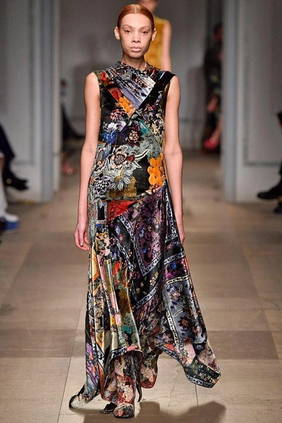 Shop Erdem Reza Printed Silk-blend Dress In Multicoloured