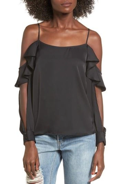 Shop L'academie The Open Sleeve Blouse In Black