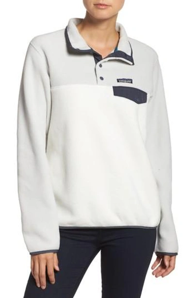 Shop Patagonia Synchilla Snap-t Fleece Pullover In Birch White