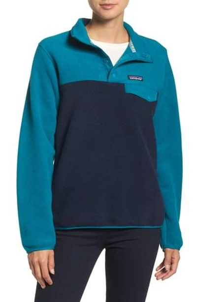 Shop Patagonia Synchilla Snap-t Fleece Pullover In Elwha Blue
