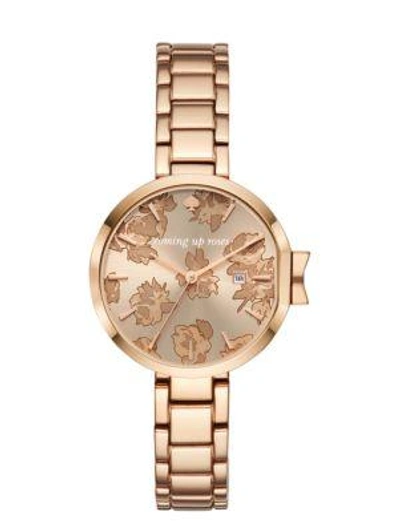 Shop Kate Spade Rose Park Row Coming Up Roses Watch In Rosegold