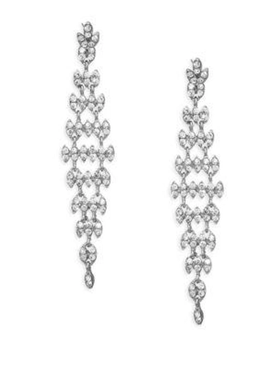 Shop Kenneth Jay Lane Crystal Drop Earrings In Silver