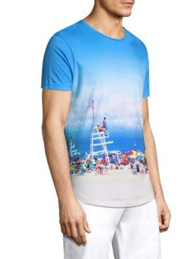Shop Orlebar Brown Ob-t Photographic Cotton Tee In Blue Multi