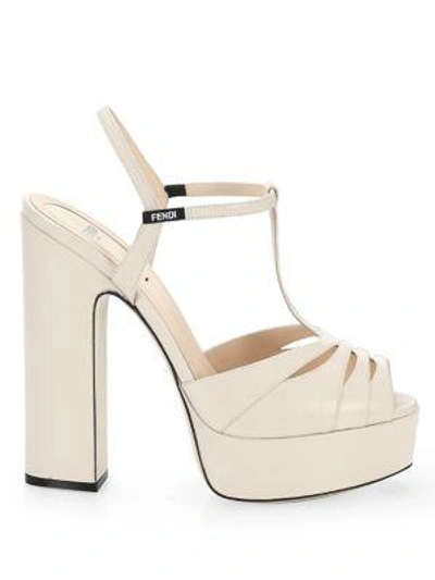Shop Fendi Duo Platform Sandals In Camelia