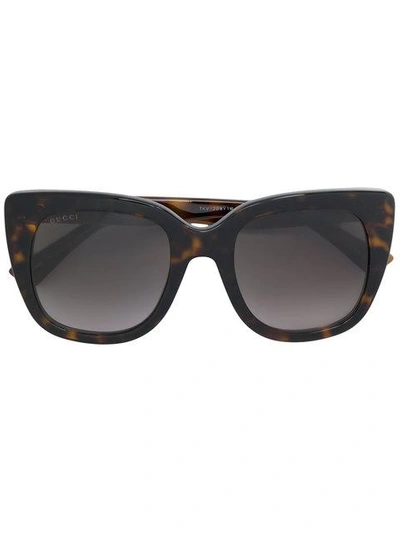 Shop Gucci Oversized Square Frame Sunglasses In Brown