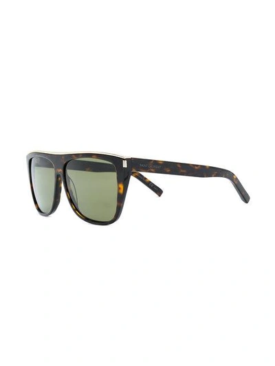 Shop Saint Laurent Combi Sl 1 Sunglasses In Brown