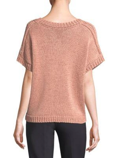 Shop Peserico Chunky Knit Pullover In Terracotta Salmon Pink