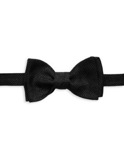 Shop Eton Weave Silk Bow Tie In Black